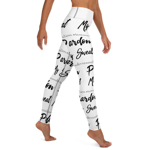 Signature Graffiti Yoga Leggings - Black/White