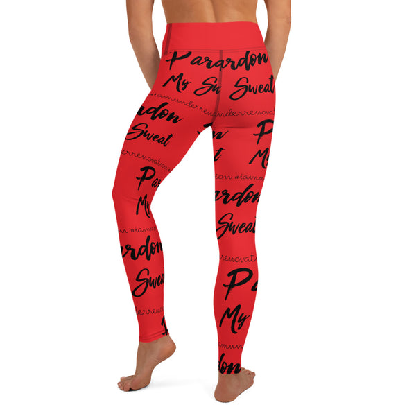 Signature Graffiti Yoga Leggings - Red/Black Sizes XS-XL