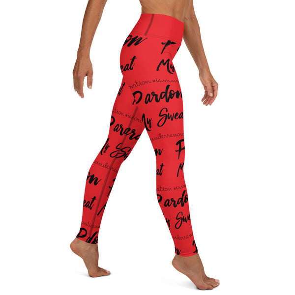 Signature Graffiti Yoga Leggings - Red/Black Sizes XS-XL