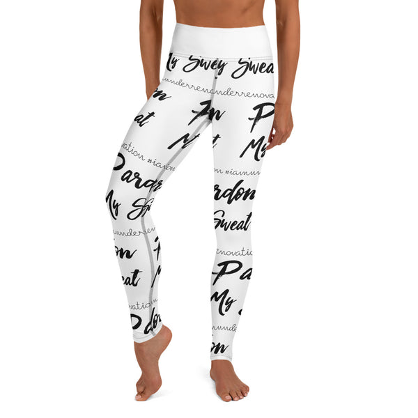 Signature Graffiti Yoga Leggings - Black/White